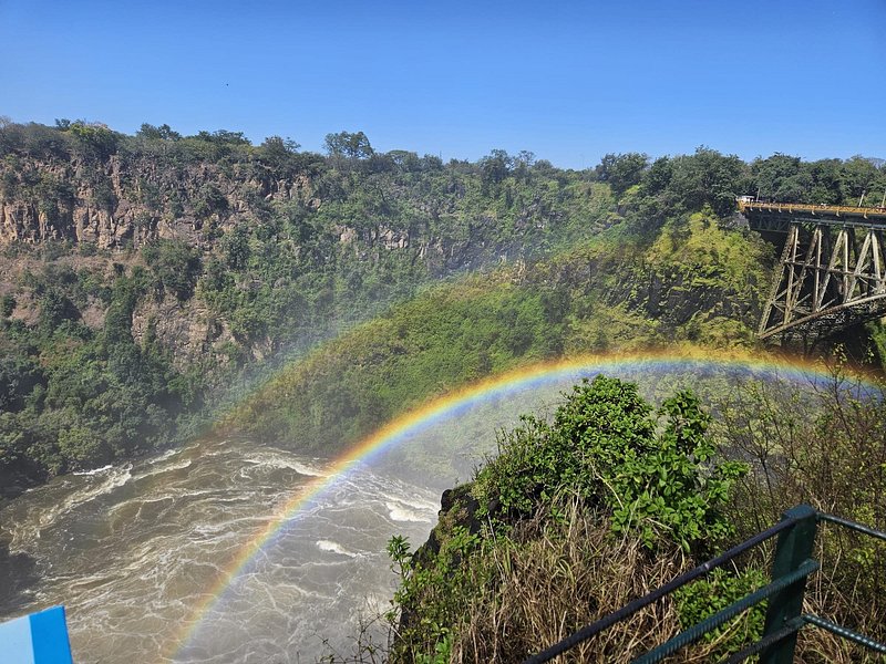 Rainbow over Victoria Falls gorge